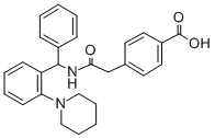 CAS#: 83901-40-0， 4-((N-(alpha-Phenyl-2-piperidinobenzyl)carbamoyl)methyl)benzoic acid