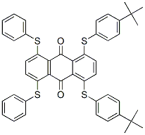 CAS 登录号：83929-64-0， 1,4-二[[4-叔丁基苯基]硫代]-5,8-二(苯基硫代)-9,10-蒽二酮