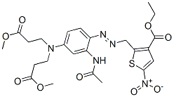 CAS 登录号：83968-53-0， 2-[[2-(乙酰氨基)-4-[二(3-甲氧基-3-氧代丙基)氨基]苯基]偶氮]-5-硝基-3-噻吩甲酸乙酯