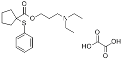 CAS 登录号：84245-07-8， 1-(苯基硫代)-环戊烷羧酸3-(二乙基氨基)丙基酯草酸盐