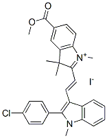 CAS#: 84434-34-4， 2-[2-[2-(4-Chlorophenyl)-1-Methyl-1H-Indol-3-Yl]Vinyl]-5-(Methoxycarbonyl)-1,3,3-Trimethyl-3H-Indolium Iodide