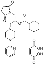 CAS#: 84916-34-7， Cyclohexanecarboxylic Acid, 1-((2,5-Dioxo-1-Pyrrolidinyl)Methyl)-2-(4- (2-Pyridinyl)-1-Piperazinyl)Ethyl Ester, (Z)-2-Butenedioate (1:1)
