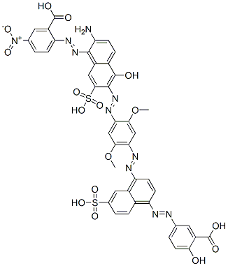 CAS#: 84963-15-5， 2-[[2-Amino-6-[[4-[[4-[(3-Carboxy-4-Hydroxyphenyl)Azo]-7-Sulpho-1-Naphthyl]Azo]-2,5-Dimethoxyphenyl]Azo]-5-Hydroxy-7-Sulpho-1-Naphthyl]Azo]-5-Nitrobenzoic Acid