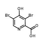 CAS#: 858852-20-7， 3,5-Dibromo-4-hydroxy-2-pyridinecarboxylic acid