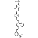 CAS 登录号：85959-35-9， 3-{[4-({4-[乙基(4-磺基苄基)氨基]苯基}偶氮)-1-萘基]偶氮}苯磺酸