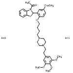 CAS#: 86135-92-4， 1-{2-[5-Methoxy-2-(4-{4-[2-(3,4,5-trimethoxyphenyl)ethyl]-1-piperazinyl}butoxy)phenyl]-1,3-benzothiazol-3(2H)-yl}ethanone dihydrochloride