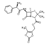 CAS#: 86273-18-9， (5-Methyl-2-oxo-1,3-dioxol-4-yl)methyl (2S,5R,6R)-6-{[(2R)-2-amino-2-phenylacetyl]amino}-3,3-dimethyl-7-oxo-4-thia-1-azabicyclo[3.2.0]heptane-2-carboxylate