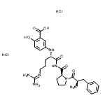 CAS#: 86356-77-6， D-Phenylalanyl-N-{(2S)-2-[(3-carboxy-4-hydroxyphenyl)amino]-5-[(diaminomethylene)amino]pentanoyl}-L-prolinamide dihydrochloride