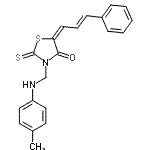 CAS#: 86650-10-4， (5E)-3-{[(4-Methylphenyl)amino]methyl}-5-[(2E)-3-phenyl-2-propen-1-ylidene]-2-thioxo-1,3-thiazolidin-4-one