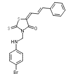 CAS#: 86650-13-7， (5E)-3-{[(4-Bromophenyl)amino]methyl}-5-[(2E)-3-phenyl-2-propen-1-ylidene]-2-thioxo-1,3-thiazolidin-4-one