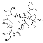 CAS#: 86701-12-4， (4S,7R,8S,11R,18S,21R,22S,25R)-4,18-Di[(2S)-2-butanyl]-11,25-diisopropyl-7,21-dimethyl-6,20-dioxa-13,27-dithia-3,10,17,24,29,30,31,32-octaazapentacyclo[24.2.1.1<sup>5,8</sup>.1<sup>12,15</sup>.1<sup>19,22</sup>]dotriaconta-1(28 ),5(32),12(31),14,19(30),26(29)-hexaene-2,9,16,23-tetrone