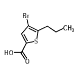 结构式 CAS# 869951-15-5, 4-溴-5-丙基-2-噻吩羧酸