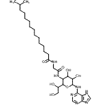 CAS#: 87099-85-2， 4-Deoxy-5-(1,2-dihydroxyethyl)-4-{[N-(14-methylpentadecanoyl)glycyl]amino}-N-1H-purin-6-ylpentopyranosylamine