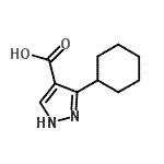结构式 CAS# 874908-44-8, 3-环己基-1H-吡唑-4-羧酸