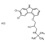 CAS#: 87603-36-9， 1-[(6,7-Dichloro-9H-beta-carbolin-4-yl)oxy]-3-[(2-methyl-2-propanyl)amino]-2-propanol hydrochloride (1:1)