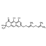 CAS 登录号：87605-72-9， 6-{[(2E)-3,7-二甲基-2,6-辛二烯-1-基]氧基}-3,8,9-三羟基-3-甲基-3,4-二氢-1(2H)-蒽酮