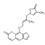 CAS 登录号：87838-97-9， 9-{[(2E)-3-甲基-4-(4-甲基-5-氧代-2,5-二氢-2-呋喃基)-2-丁烯-1-基]氧基}-7H-呋喃并[3,2-g]苯并吡喃-7-酮