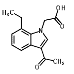 结构式 CAS# 878681-51-7, (3-乙酰基-7-乙基-1H-吲哚-1-基)乙酸