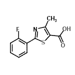 结构式 CAS# 879070-37-8, 2-(2-氟苯基)-4-甲基-1,3-噻唑-5-羧酸
