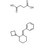 CAS 登录号：87936-82-1， 琥珀酸-1-[(2E)-2-苯并亚基环己基]吖丁啶(1:1)