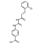 CAS 登录号：87998-80-9， 4-({[(2-氯苯氧基)乙酰基]硫代氨基甲酰}氨基)苯甲酸