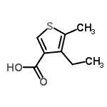 结构式 CAS# 884497-34-1, 4-乙基-5-甲基-3-噻吩羧酸