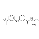 structure of CAS# 887585-04-8, 2-Methyl-2-propanyl 3-{[3-(trifluoromethyl)phenyl]amino}-1-piperidinecarboxylate;1-BOC-3-(3-TRIFLUOROMETHYL-PHENYLAMINO)-PIPERIDINE;1-PIPERID<wbr>INECARBOX<wbr>YLICACID,<wbr> 3-[[3-(T<wbr>RIFLUOROM<wbr>ETHYL)PHE<wbr>NYL]AMINO<wbr>]-, 1,1-D<wbr>IMETHYLET<wbr>HYL ESTER;MFCD07786019