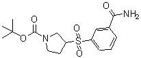 CAS#: 887587-83-9， 2-Methyl-2-propanyl 3-[(3-carbamoylphenyl)sulfonyl]-1-pyrrolidinecarboxylate