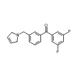 structure of CAS# 898749-62-7, (3,5-Difluorophenyl)[3-(2,5-dihydro-1H-pyrrol-1-ylmethyl)phenyl]methanone;3,5-difluoro-3'-(3-pyrrolinomethyl) benzophenone