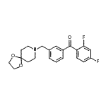 structure of CAS# 898762-34-0, (2,4-Difluorophenyl)[3-(1,4-dioxa-8-azaspiro[4.5]dec-8-ylmethyl)phenyl]methanone;2,4-diflu<wbr>oro-3'-[8<wbr>-(1,4-dio<wbr>xa-8-azas<wbr>piro[4.5]<wbr>decyl)met<wbr>hyl]benzo<wbr>phenone
