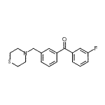 structure of CAS# 898763-07-0, (3-Fluorophenyl)[3-(4-thiomorpholinylmethyl)phenyl]methanone;3-fluoro-3'-thiomorpholinomethyl benzophenone