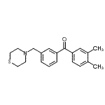 structure of CAS# 898763-22-9, (3,4-Dimethylphenyl)[3-(4-thiomorpholinylmethyl)phenyl]methanone;3,4-dimethyl-3'-thiomorpholinomethyl benzophenone