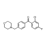 structure of CAS# 898770-47-3, (2-Chloro-4-fluorophenyl)[4-(4-morpholinylmethyl)phenyl]methanone;2-chloro-4-fluoro-4'-morpholinomethyl benzophenone