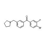 structure of CAS# 898770-52-0, (4-Bromo-3-fluorophenyl)[3-(1-pyrrolidinylmethyl)phenyl]methanone;4-bromo-3-fluoro-3'-pyrrolidinomethyl benzophenone