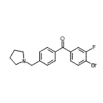 structure of CAS# 898776-55-1, (4-Bromo-3-fluorophenyl)[4-(1-pyrrolidinylmethyl)phenyl]methanone;4-bromo-3-fluoro-4'-pyrrolidinomethyl benzophenone