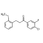structure of CAS# 898780-10-4, 1-(4-Chloro-3-fluorophenyl)-3-[2-(methylsulfanyl)phenyl]-1-propanone;4'-chloro-3'-fluoro-3-(2-thiomethylphenyl)propiophenone