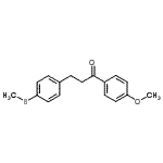 structure of CAS# 898780-85-3, 1-(4-Methoxyphenyl)-3-[4-(methylsulfanyl)phenyl]-1-propanone;4'-methoxy-3-(4-thiomethylphenyl)propiophenone
