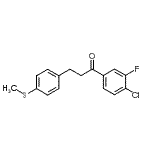 structure of CAS# 898781-42-5, 1-(4-Chloro-3-fluorophenyl)-3-[4-(methylsulfanyl)phenyl]-1-propanone;4'-chloro-3'-fluoro-3-(4-thiomethylphenyl)propiophenone