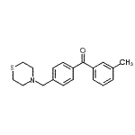 structure of CAS# 898782-25-7, (3-Methylphenyl)[4-(4-thiomorpholinylmethyl)phenyl]methanone;3-methyl-4'-thiomorpholinomethyl benzophenone