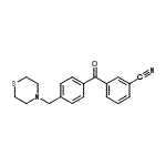 structure of CAS# 898782-43-9, 3-[4-(4-Thiomorpholinylmethyl)benzoyl]benzonitrile;3-cyano-4'-thiomorpholinomethyl benzophenone