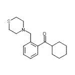 structure of CAS# 898782-58-6, Cyclohexyl[2-(4-thiomorpholinylmethyl)phenyl]methanone;cyclohexyl 2-(thiomorpholinomethyl)phenyl ketone