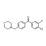 structure of CAS# 898782-85-9, (4-Chloro-3-fluorophenyl)[4-(4-thiomorpholinylmethyl)phenyl]methanone;4-chloro-3-fluoro-4'-thiomorpholinomethyl benzophenone