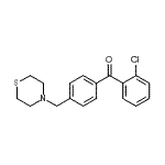 structure of CAS# 898782-90-6, (2-Chlorophenyl)[4-(4-thiomorpholinylmethyl)phenyl]methanone;2-chloro-4'-thiomorpholinomethyl benzophenone