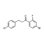 结构式 CAS# 898788-31-3, 1-(4-溴-2-氟苯基)-3-(4-氯苯基)-1-丙酮