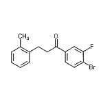 structure of CAS# 898789-62-3, 1-(4-Bromo-3-fluorophenyl)-3-(2-methylphenyl)-1-propanone;4'-bromo-3'-fluoro-3-(2-methylphenyl)propiophenone