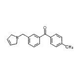 structure of CAS# 898789-63-4, [3-(2,5-Dihydro-1H-pyrrol-1-ylmethyl)phenyl](4-methylphenyl)methanone;4'-methyl-3-(3-pyrrolinomethyl) benzophenone