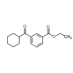结构式 CAS# 898792-20-6, 乙基3-(环己基羰基)苯甲酸酯