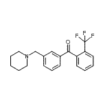 structure of CAS# 898793-34-5, [3-(1-Piperidinylmethyl)phenyl][2-(trifluoromethyl)phenyl]methanone;3'-piperidinomethyl-2-trifluoromethylbenzophenone