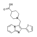 CAS#: 904817-36-3， 1-{[2-(2-Thienyl)imidazo[1,2-a]pyridin-3-yl]methyl}-4-piperidinecarboxylic acid