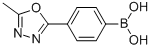 structure of CAS# 913835-70-8, B-[4-(5-Methyl-1,3,4-Oxadiazol-2-Yl)Phenyl]-Boronic Acid;Boronicacid, B-[4-(5-Methyl-1,3,4-Oxadiazol-2-Yl)Phenyl]-;4-(5-Methyl-1,3,4-Oxadiazol-2-Yl)Benzeneboronic Acid 98%;4-(5-METHYL-1,3,4-OXADIAZOL-2-YL)BENZENEBORONIC ACID 98